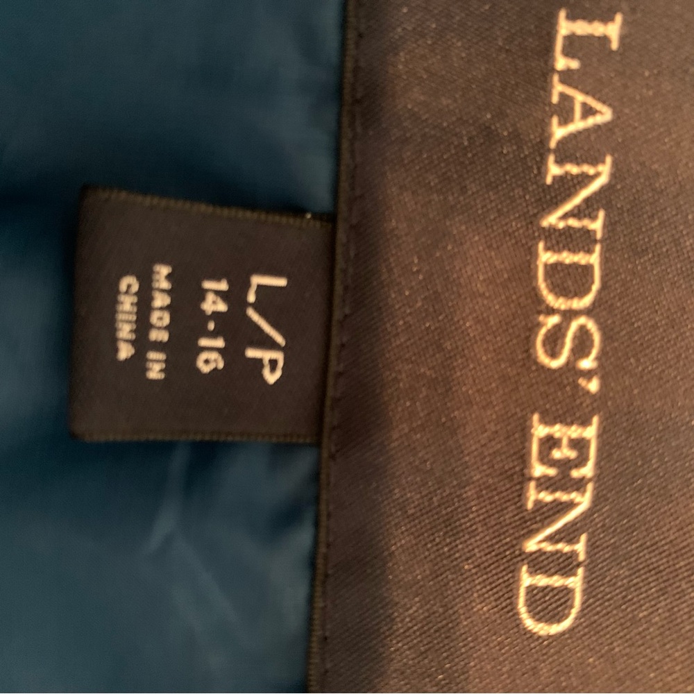 Lands End Quilted Puffer Packable Jacket in Teal Large Petite - Picture 10 of 14